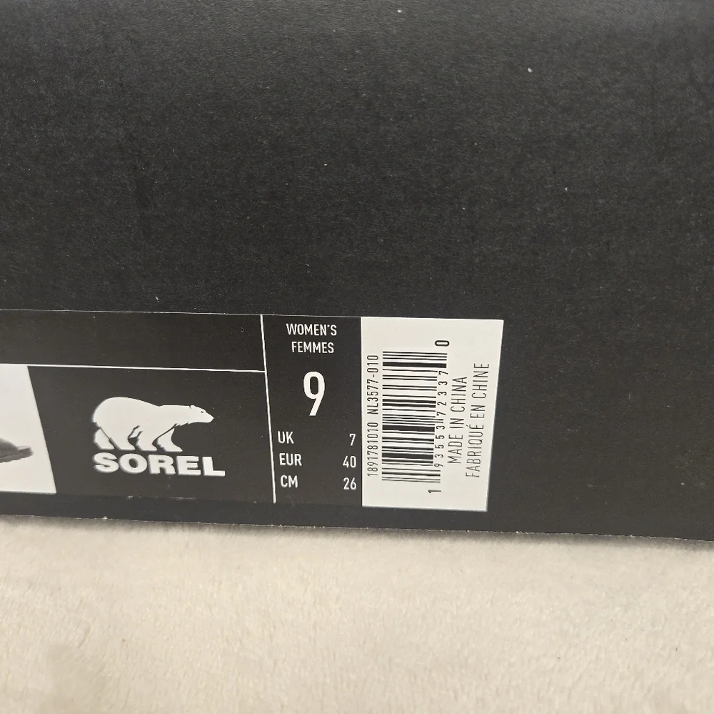 Sorel Nadia Mule Sandal Black/White Size 9 - Picture 3 of 12